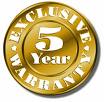 5 Year Warranty